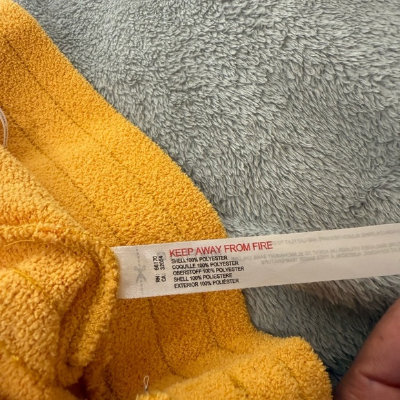 Urban Outfitters Out From Under Terry Cloth Wide Leg Pants Mustard Yellow Size L - Picture 6 of 9